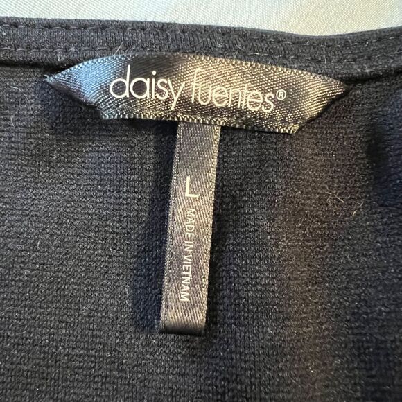 Daisy Fuentes Womens Sheath Dress V Neck Sleeveless Classic Sexy Black Large - Picture 7 of 9